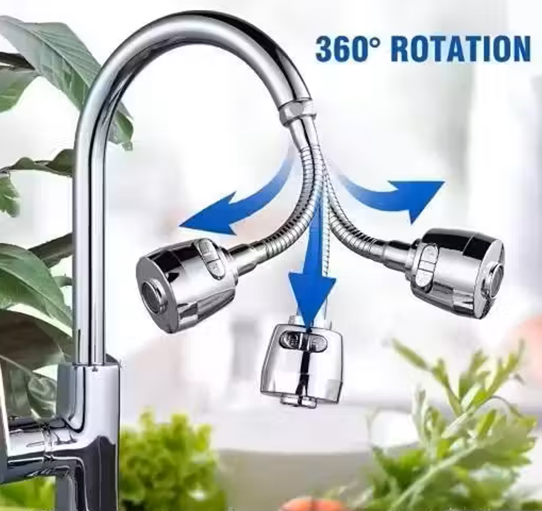 360° Rotation Flexible Tap Extender Water Saving Faucet Sprayer for Kitchen Sink (Pack of 1)